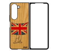 Coque En Bois Silicone Pour Z Fold 5 Drapeau Union Jack Angleterre Anglais Pas Cher Angleterre United Kingdom Foot De Samsung Galaxy