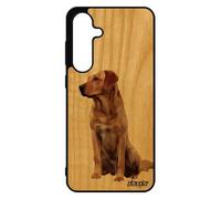 Coque En Bois Silicone S24 Fe Chien Jolie Telephone Original Chiot Golden Retriever Etui Animaux De Protection Animal Pour Samsung Galaxy