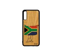 Coque en bois veritable A70 silicone drapeau afrique du sud africain SM-A7050 de protection republique made in France Samsung galaxy