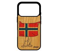 Coque en bois veritable pour iPhone 17 pro silicone drapeau norvege norvegien football smartphone foot etui housse fr¿ne gel design