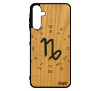 Coque En Bois Veritable Silicone Galaxy A15 4g 5g Signe Capricorne Univers Galaxie Smartphone Planete Unique Bleu Tpu Case Samsung