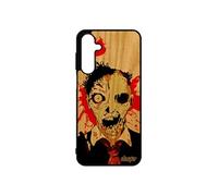 Coque en bois zombie A16 4G 5G silicone tache de sang mort vivant Orange housse horreur personnalisé gore apocalypse pour Samsung galaxy