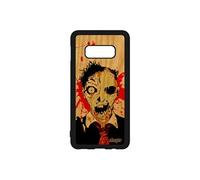 Coque en bois zombie pour Samsung S10e silicone tache de sang mort vivant apocalypse TPU 4G bumper halloween Orange noir gore galaxy