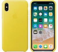 Coque En Cuir Apple iPhone X Officielle - Jaune Printanier - Neuf
