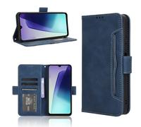 Coque En Cuir Avec Texture Peau De Veau Pour Redmi 14c 4g Avec Emplacements Pour Cartes, Bleu