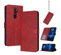 Coque en Cuir Compatible avec Oppo A11X,Compatible avec Oppo A9 2020 CPH1937 CPH1939 CPH1941 / A5 2020 CPH1931 CPH1959 CPH1933 CPH1935 CPH1943 Étui pour téléphone à clapet Coque Red