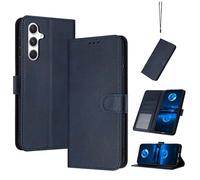 Coque en Cuir Compatible avec Samsung Galaxy A15 5G,Compatible avec Samsung SM-A155F/DSN Galaxy A15 4G / SM-A155M/N SM-A156E/DSN SM-A156B/DSN Étui pour téléphone à clapet Coque Blue