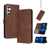Coque en Cuir Compatible avec Samsung Galaxy A16 4G/5G,Compatible avec Samsung SM-A266M/DS Galaxy A26 5G / A17 SM-A176B Étui pour téléphone à clapet Coque Brown