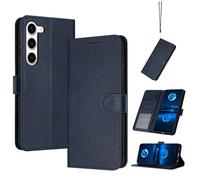 Coque en Cuir Compatible avec Samsung Galaxy S23,Compatible avec Samsung SM-S911B/DS Galaxy S23 / SM-S911E/DS M-S911U1 SM-S911W SM-S911N SM-S9110 Étui pour téléphone à clapet Coque Blue