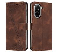 Coque En Cuir Dream Triangle Pour Redmi A5 4g / Poco C71 Avec Lanière Longue, Brun