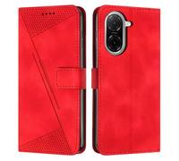Coque En Cuir Dream Triangle Pour Redmi A5 4g / Poco C71 Avec Lanière Longue, Rouge