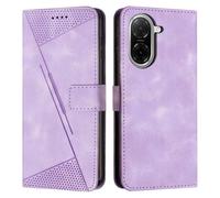 Coque En Cuir Dream Triangle Pour Redmi A5 4g / Poco C71 Avec Lanière Longue, Violet