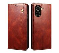 Coque En Cuir Effet Peau De Cheval Pour Redmi A5 4g / Poco C71, Brun