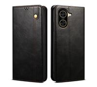 Coque En Cuir Effet Peau De Cheval Pour Redmi A5 4g / Poco C71, Noir