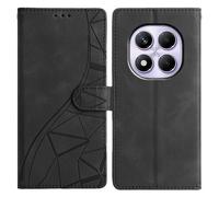 Coque En Cuir Embossé À Triangles Pour Redmi Note 14 Pro 4g, Noir