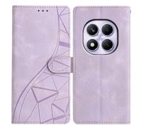 Coque En Cuir Embossé À Triangles Pour Redmi Note 14 Pro 4g, Violet
