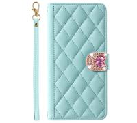 Coque en Cuir Etui pour REALME C30 4G/REALME C30S,Coque pour REALME C30 4G Housse PU Cuir Housse Etui Coque Pochette en Cuir Portefeuille Avec Bling Shiny Amour Boucle pour REALME C30 4G - Vert menthe