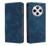 Coque En Cuir Magnétique Anti-Vol Rfid Pour Redmi 14c 4g, Bleu