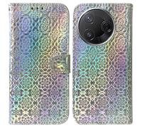 Coque En Cuir Magnétique Colorée Pour Redmi K80 / K80 Pro / Xiaomi Poco F7 Pro, Argent