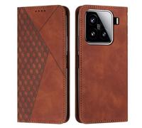 Coque En Cuir Magnétique Pour Xiaomi 15, Brun