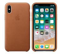Coque en cuir pour iPhone X Marron
