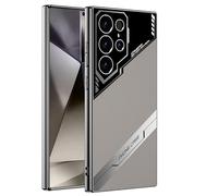 Coque en Cuir pour Samsung Galaxy S24 Ultra, Cuir Végétalien Electrolytique de Luxe avec Silicone TPU Business PU Antidérapant Antichoc Coque de Protection Intégrale pour Galaxy S24 Ultra (Beige)