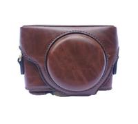 Coque en cuir PU pour appareil photo Sony,avec sangle,pour modèles RX100,RX100,II,III,RX100,IV,V,RX100 VI - Type Coffee