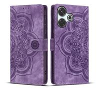 Coque En Cuir Rétro Embossée Mandala Pour Redmi 13 4g/5g, Violet