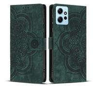 Coque En Cuir Rétro Embossée Mandala Pour Redmi Note 12 4g, Vert