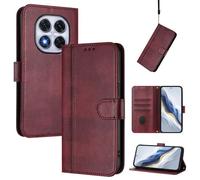 Coque En Cuir Rétro Pour Redmi Note 14 Pro 5g / Note 14 Pro+, Vin Rouge