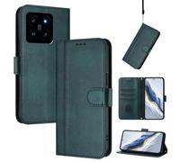 Coque En Cuir Rétro Pour Xiaomi 14 5g, Vert Foncé