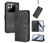 Coque En Cuir Rétro Pour Xiaomi 15 Pro Avec Boucle De Splicing, Noir