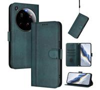 Coque En Cuir Rétro Pour Xiaomi 15 Ultra Avec Boucle De Ligne, Vert Foncé