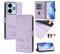Coque En Cuir Rfid Embossée Pour Xiaomi Poco M6 Plus / Redmi 13x 4g, Violet Clair