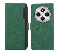 Coque En Cuir Rfid Magnétique Colorée Pour Redmi 14c 4g, Vert-Noir