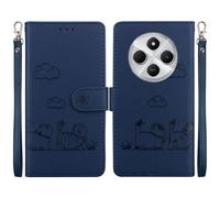 Coque En Cuir Rfid Pour Redmi 14c 4g Avec Des Chats Mignons, Bleu