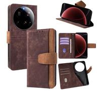 Coque En Cuir Rfid Pour Xiaomi 15 Ultra, Brun