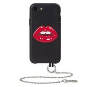 Coque pour iPhone SE 2022 / SE / 8 / 7 / 6S / 6 Bastille Cuir + Dragonne argent Bouche en relief Artefakt