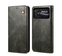 Coque En Cuir Texture Crazy Horse Pour Xiaomi Poco C40, Vert