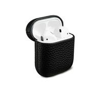 Accezz Coque en cuir véritable pour Apple Airpods 1 / 2 - Noir