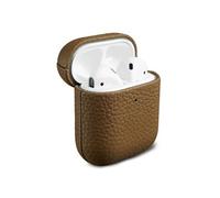 Accezz Coque en Cuir véritable pour Apple AirPods 1 / 2 - Taupe