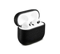 Accezz Coque en Cuir véritable pour Apple AirPods 3 - Noir