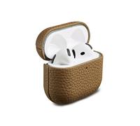 Accezz Accezz Coque en Cuir véritable AirPods 4 Taupe Marron