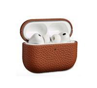 Accezz Coque en cuir véritable pour Apple Airpods Pro 3 - Cognac