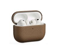 Accezz Coque en cuir véritable pour Apple Airpods Pro 3 - Taupe