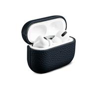Coque en cuir véritable pour Airpods Pro - Bleu foncé