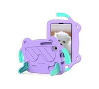 Coque en EVA motif de dessin animé mignon, anti-chutte avec béquille pour votre Samsung Galaxy Tab A7 Lite 8.7-pouces - Violet clair/vert menthe