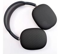 Coque en fibre de carbone pour AirPods Max, étui en fibre de carbone véritable pour écouteurs AirPods Max, avec housses AirPods Max, coques de casque Apple, forte protection discrète (noir mat)