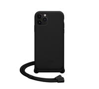 Coque en gel de silicone doux en bandouliére pour Apple iPhone 11 Pro, Noir satin