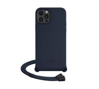Coque en gel de silicone doux en bandouliére pour Apple iPhone 12/12 Pro, Bleu Oxford